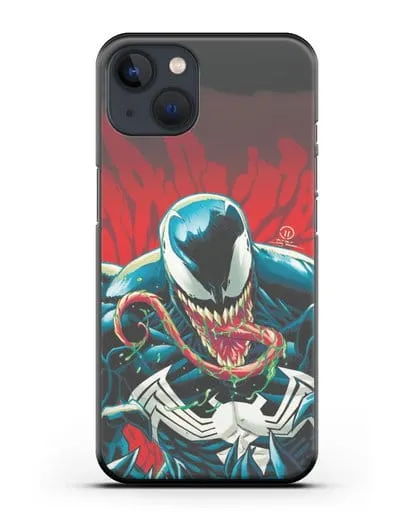 Чехол Злобный Веном (Venom) с языком силиконовый для iPhone 13