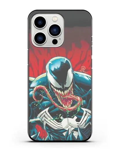 Чехол Злобный Веном (Venom) с языком силиконовый для iPhone 13 Pro
