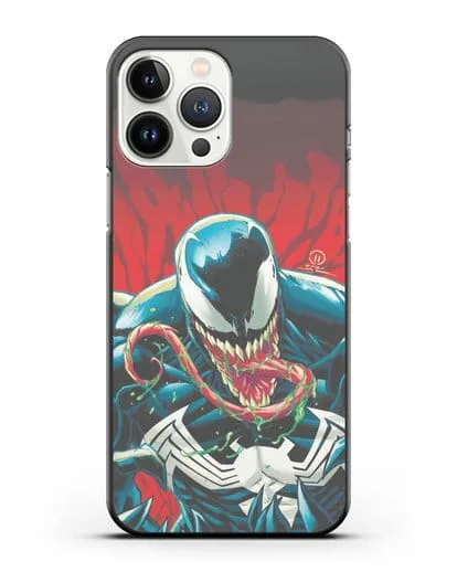 Чехол Злобный Веном (Venom) с языком силиконовый для iPhone 13 Pro Max