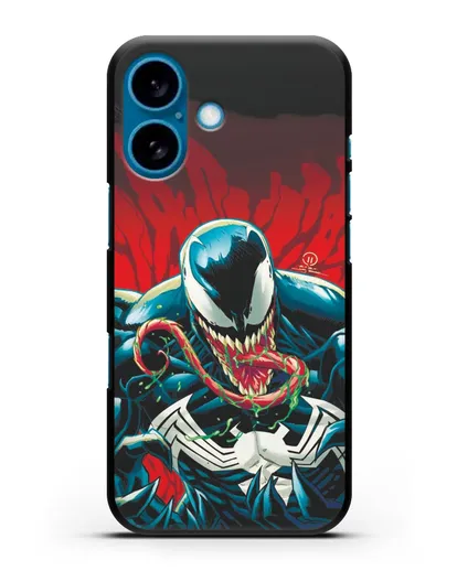Чехол Злобный Веном (Venom) с языком силиконовый для iPhone 16