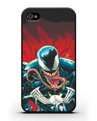 Чехол Злобный Веном (Venom) с языком силиконовый для iPhone 4/4s