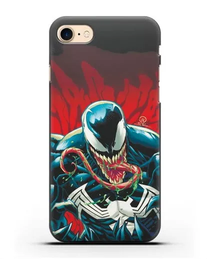 Чехол Злобный Веном (Venom) с языком силиконовый для iPhone 7