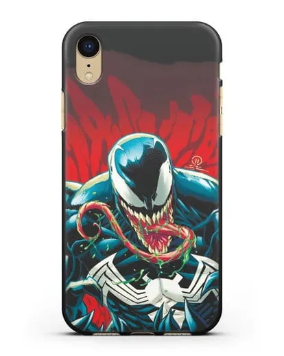 Чехол Злобный Веном (Venom) с языком силиконовый для iPhone XR