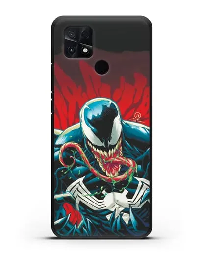 Чехол Злобный Веном (Venom) с языком силиконовый для Xiaomi Poco C40