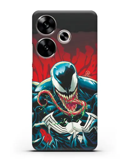 Чехол Злобный Веном (Venom) с языком силиконовый для Xiaomi Poco F6