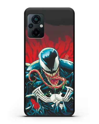 Чехол Злобный Веном (Venom) с языком силиконовый для Xiaomi Poco M5