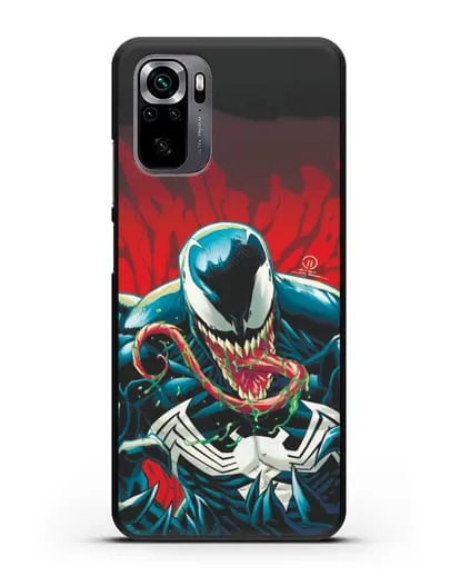 Чехол Злобный Веном (Venom) с языком силиконовый для Xiaomi Poco M5s