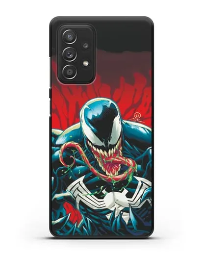 Чехол Злобный Веном (Venom) с языком силиконовый для Samsung Galaxy A53