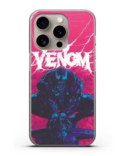 Чехол Веном (Venom) готов напасть силиконовый для iPhone 15 Pro