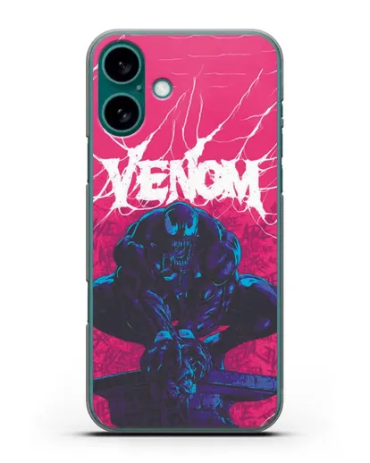 Чехол Веном (Venom) готов напасть силиконовый для iPhone 16 Plus