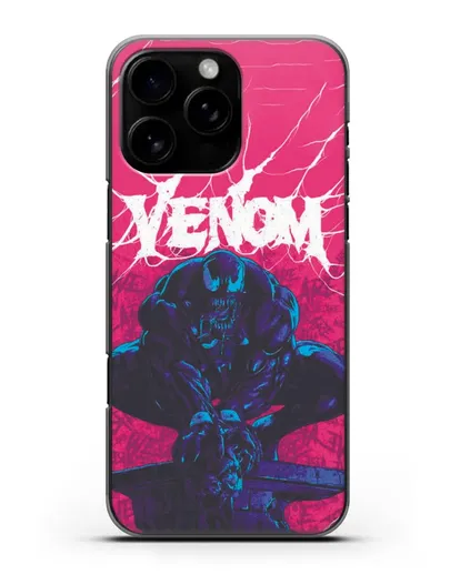 Чехол Веном (Venom) готов напасть силиконовый для iPhone 16 Pro Max