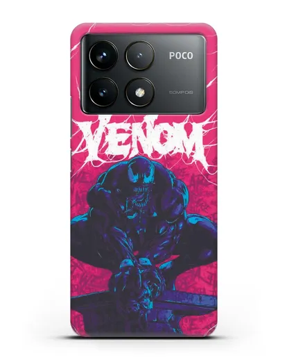 Чехол Веном (Venom) готов напасть силиконовый для Xiaomi Poco F6 Pro