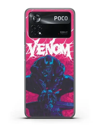 Чехол Веном (Venom) готов напасть силиконовый для Xiaomi Poco X4 Pro