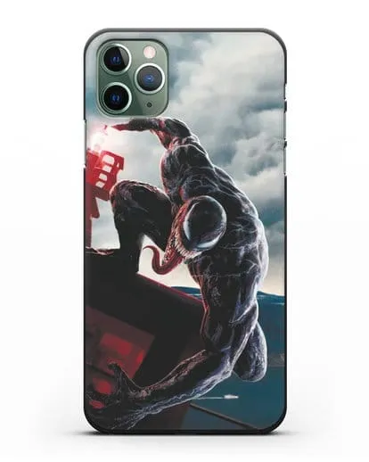 Чехол с иллюстрацией Веном (Venom) нападает силиконовый для iPhone 11 Pro Max