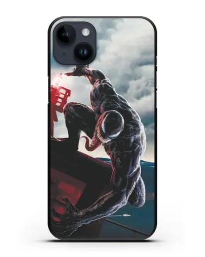 Чехол с иллюстрацией Веном (Venom) нападает силиконовый для iPhone 14 Plus