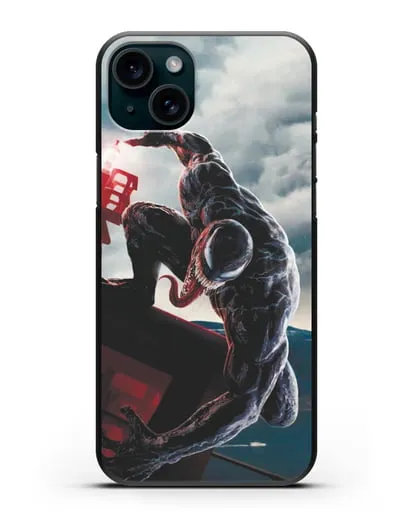 Чехол с иллюстрацией Веном (Venom) нападает силиконовый для iPhone 15 Plus