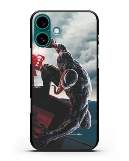 Чехол с иллюстрацией Веном (Venom) нападает силиконовый для iPhone 16 Plus