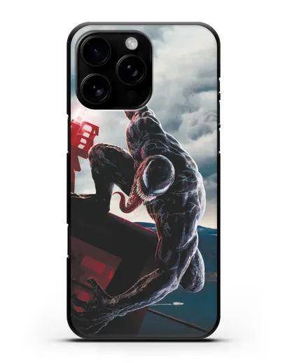 Чехол с иллюстрацией Веном (Venom) нападает силиконовый для iPhone 16 Pro Max