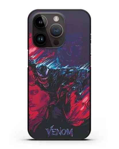 Чехол с иллюстрацией Веном (Venom) силиконовый для iPhone 14 Pro