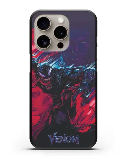 Чехол с иллюстрацией Веном (Venom) силиконовый для iPhone 15 Pro