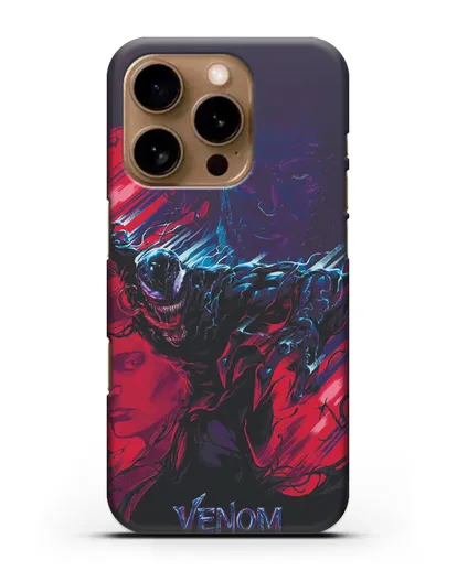 Чехол с иллюстрацией Веном (Venom) силиконовый для iPhone 16 Pro