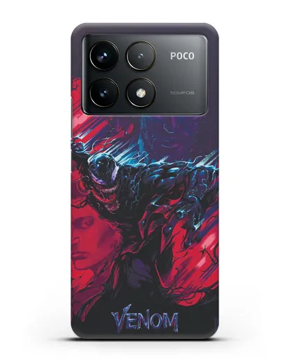 Чехол с иллюстрацией Веном (Venom) силиконовый для Xiaomi Poco F6 Pro