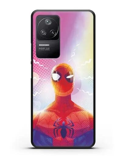 Чехол с принтом Человек-паук (Spider-Man) силиконовый для Xiaomi Poco F4