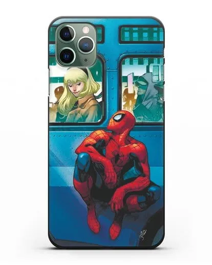 Чехол с принтом Человек-паук в общественном месте силиконовый для iPhone 11 Pro Max