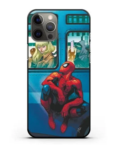 Чехол с принтом Человек-паук в общественном месте силиконовый для iPhone 12 Pro Max