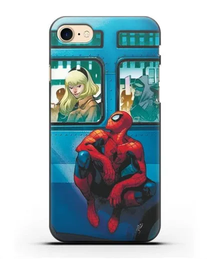 Чехол с принтом Человек-паук в общественном месте силиконовый для iPhone 7
