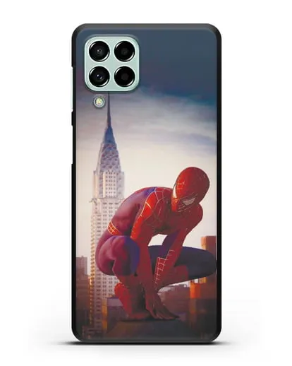 Чехол с принтом Человек-паук над городом силиконовый для Samsung Galaxy M53 [SM-M536]