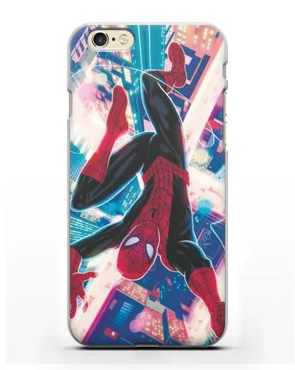 Чехол Человек-паук над ночным городом силиконовый для iPhone 6s