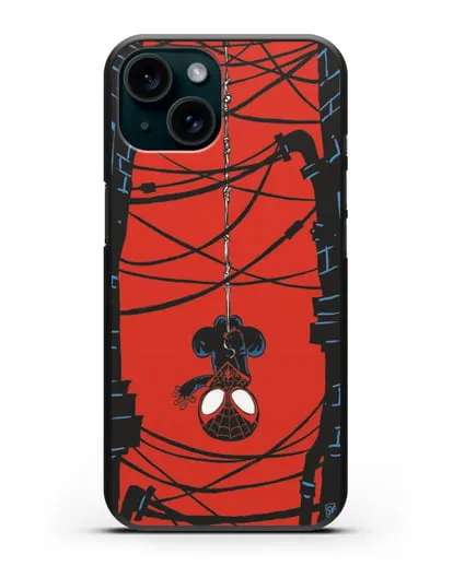 Чехол Человек-паук между домов силиконовый для iPhone 15