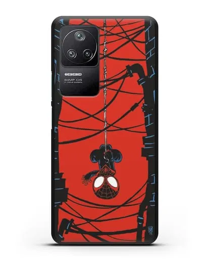 Чехол Человек-паук между домов силиконовый для Xiaomi Poco F4