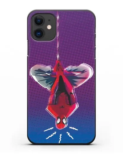 Чехол Человек-паук висит силиконовый для iPhone 11