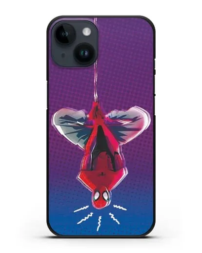 Чехол Человек-паук висит силиконовый для iPhone 14