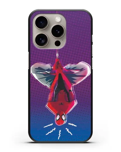 Чехол Человек-паук висит силиконовый для iPhone 15 Pro