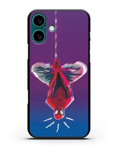 Чехол Человек-паук висит силиконовый для iPhone 16 Plus