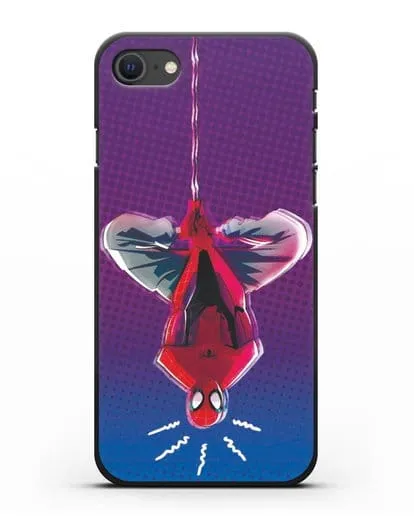 Чехол Человек-паук висит силиконовый для iPhone SE 2020