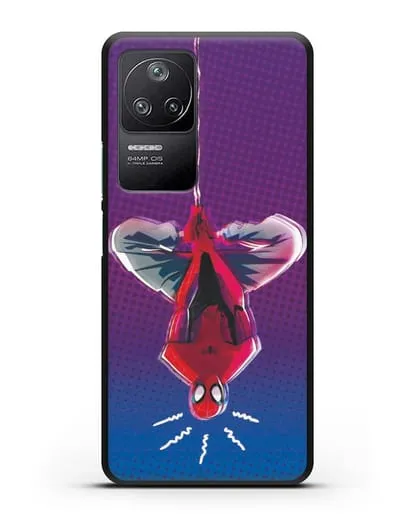 Чехол Человек-паук висит силиконовый для Xiaomi Poco F4