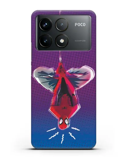 Чехол Человек-паук висит силиконовый для Xiaomi Poco F6 Pro