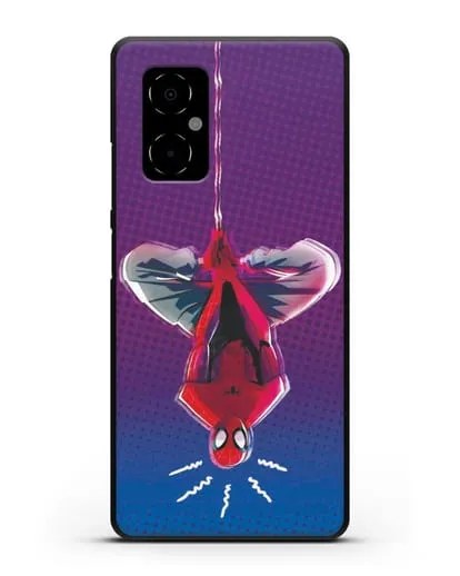 Чехол Человек-паук висит силиконовый для Xiaomi Poco M4 5G