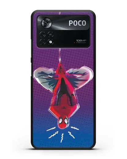 Чехол Человек-паук висит силиконовый для Xiaomi Poco X4 Pro