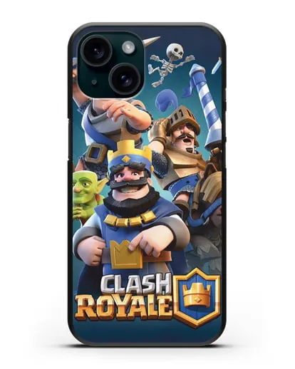 Чехол с принтом Клэш Рояль (Clash Royale) - Король и рыцари силиконовый для iPhone 15