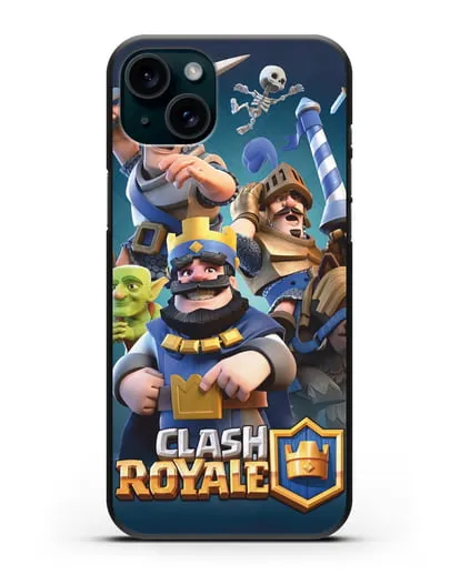 Чехол с принтом Клэш Рояль (Clash Royale) - Король и рыцари силиконовый для iPhone 15 Plus