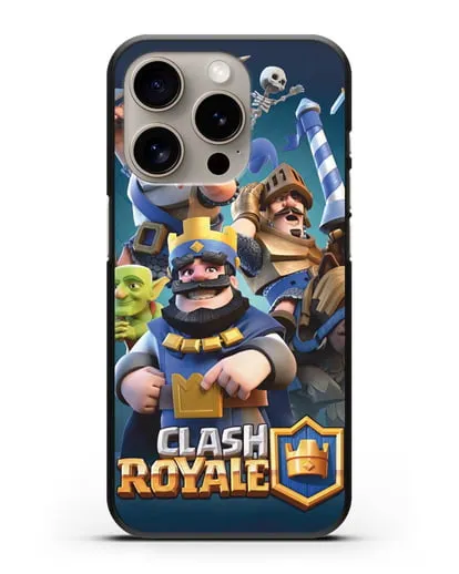 Чехол с принтом Клэш Рояль (Clash Royale) - Король и рыцари силиконовый для iPhone 15 Pro
