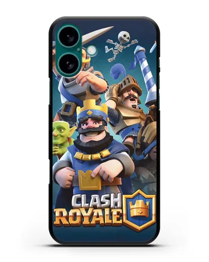 Чехол с принтом Клэш Рояль (Clash Royale) - Король и рыцари силиконовый для iPhone 16 Plus