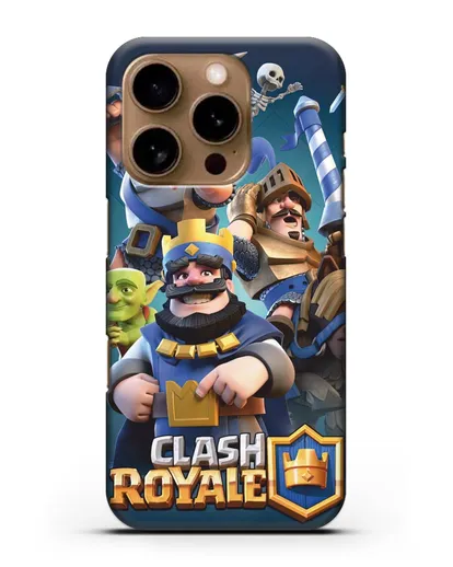 Чехол с принтом Клэш Рояль (Clash Royale) - Король и рыцари силиконовый для iPhone 16 Pro