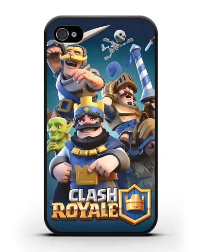 Чехол с принтом Клэш Рояль (Clash Royale) - Король и рыцари силиконовый для iPhone 4/4s