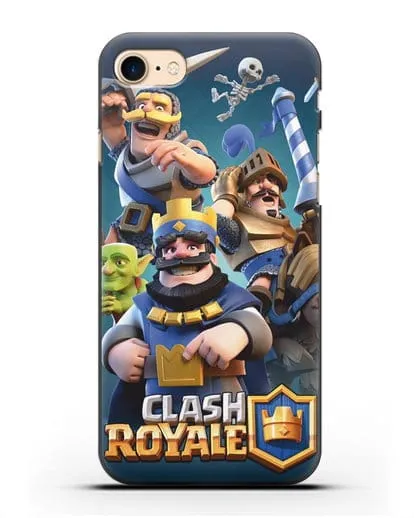 Чехол с принтом Клэш Рояль (Clash Royale) - Король и рыцари силиконовый для iPhone 8